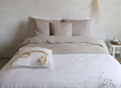 Passion for Linnen dekbedovertrek Catelijne taupe white