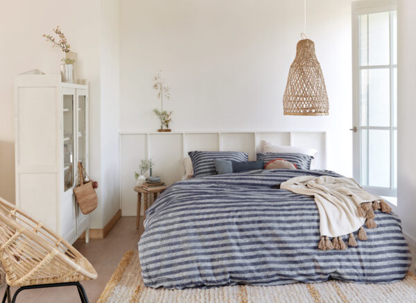Ariadne at Home dekbedovertrek Knit Stripes blauw