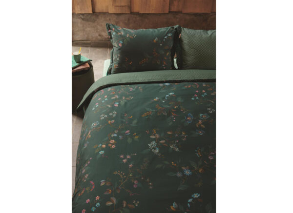 Pip Studio dekbedovertrek Kawai Flower dark green