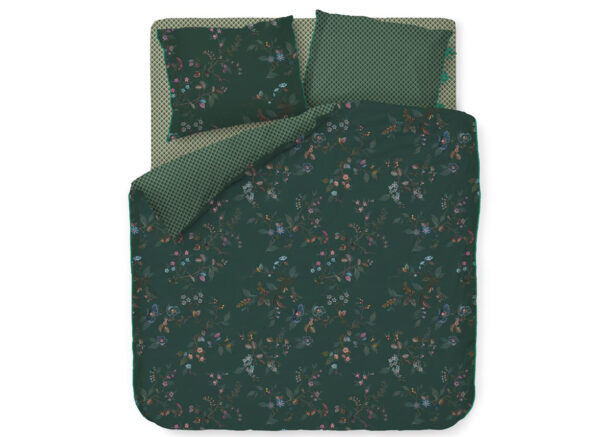 Pip Studio dekbedovertrek Kawai Flower dark green