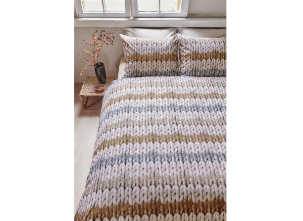 Ariadne at Home dekbedovertrek Warm Stripes ochre