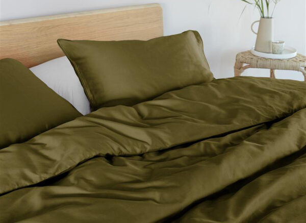 Beddinghouse dekbedovertrek Conscious olive green