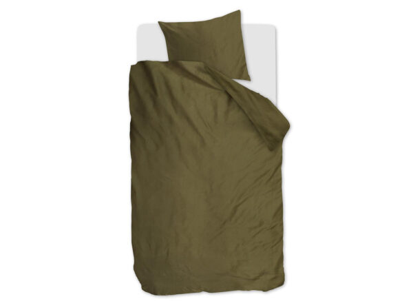 Beddinghouse dekbedovertrek Conscious olive green