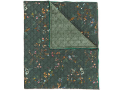 Pip Studio Kawai Flower dark green quilt